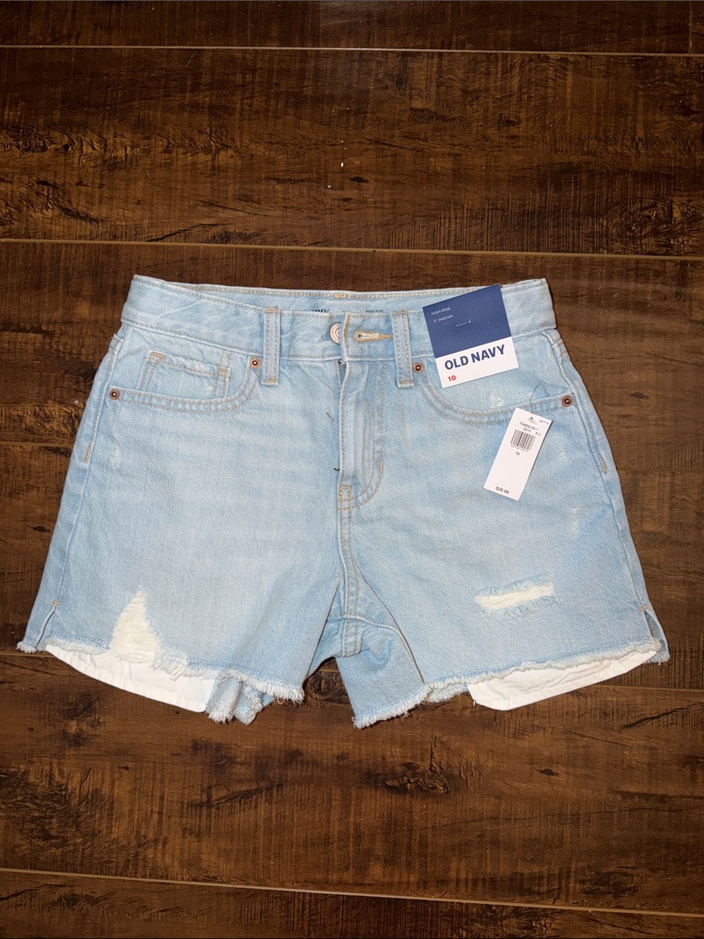 Old Navy Light Wash Distressed Denim Shorts